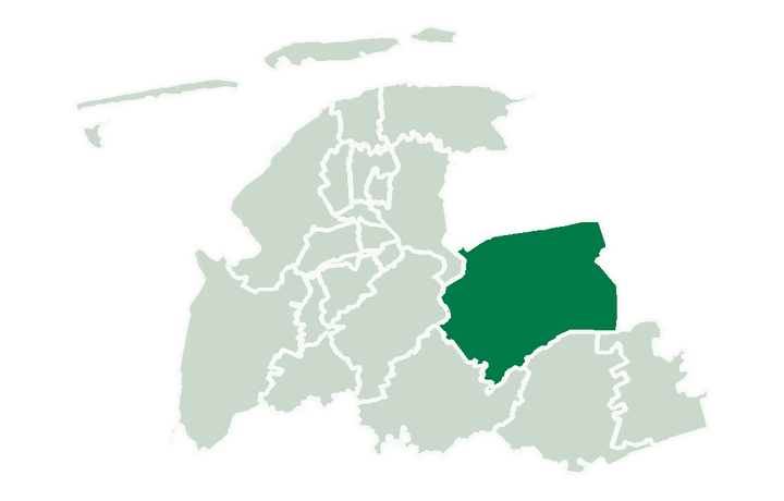 Landkreis Aurich mit hervorgehobener Stadt Aurich
