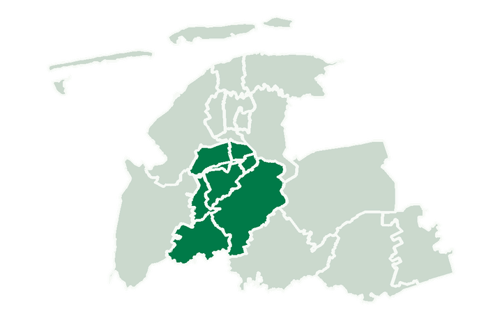Landkreis Aurich mit hervorgehobenem Gebiet Brookmerland–Hinte–Südbrookmerland